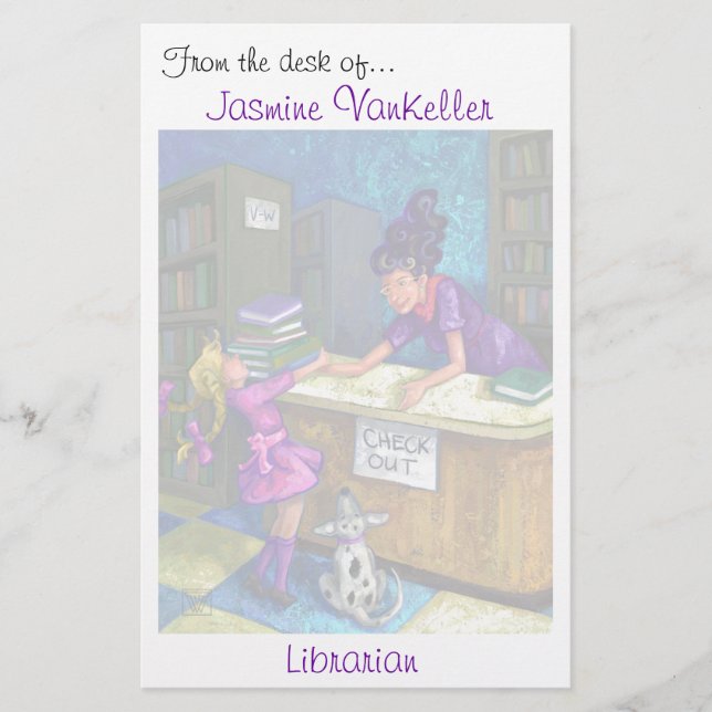 Papeterie De bibliothèque de contrôle art personnalisé (Devant)