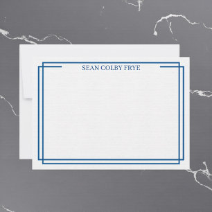 Papeterie de carte de note à bordure bleu marine m