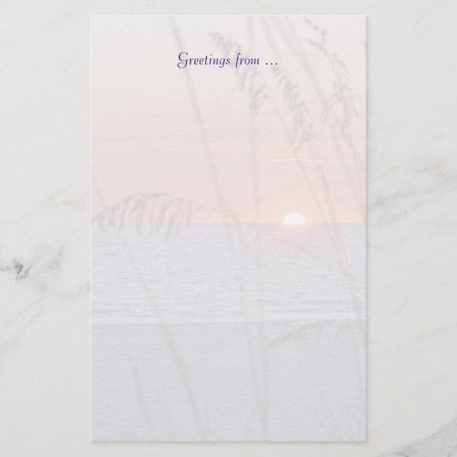 Papeterie de coucher du soleil d'île de trésor (Devant)