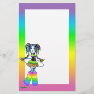 Papeterie de fée de Goth de Cyber d'arc-en-ciel d