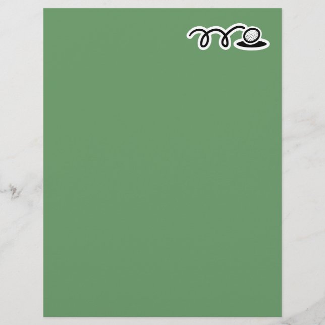 Papeterie de golf avec dessin animé balle de golf (Devant)