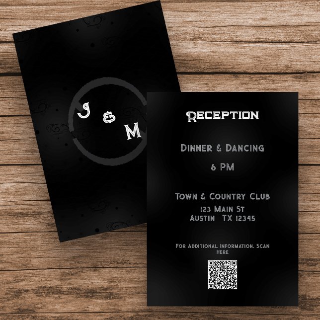 Papeterie de mariage gothique occidental - Carte i (Two Sided Wedding Enclosure Card)