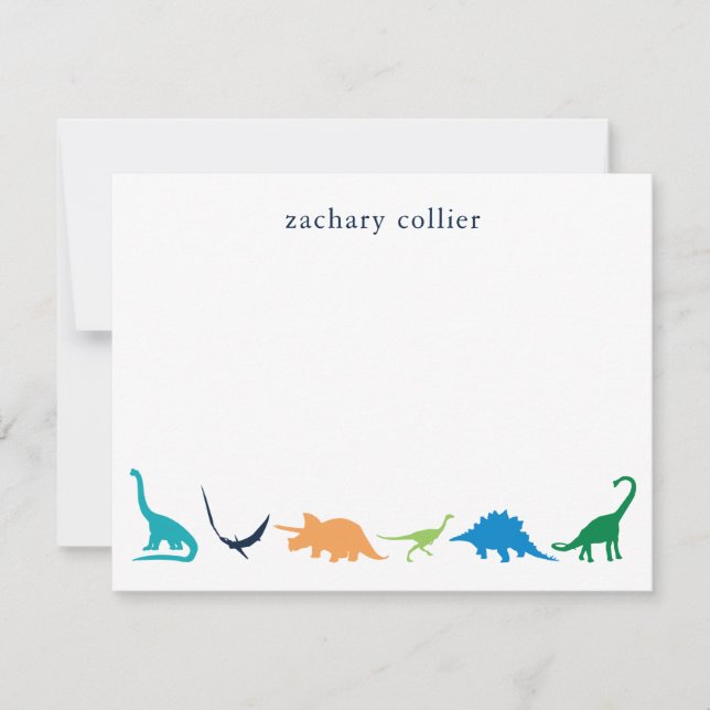 Papeterie de Merci Preppy Dinosaur personnalisée (Devant)