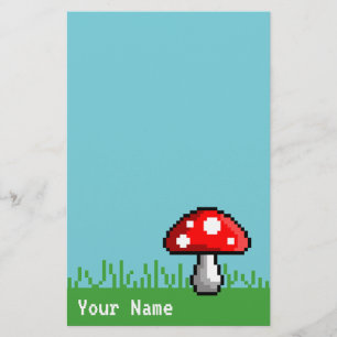 Papeterie de pré de champignon de pixel
