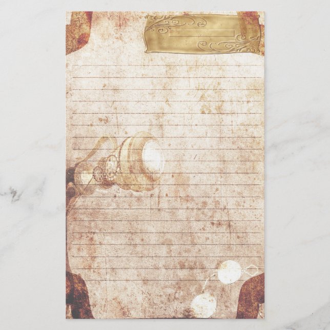 Papeterie de Steampunk - plaque d'identification (Devant)