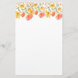 Papeterie Delicate Garden Floral Monogram Stationery Paper
