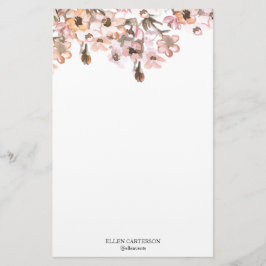 Papeterie Delicate Garden Floral Monogram Stationery Paper