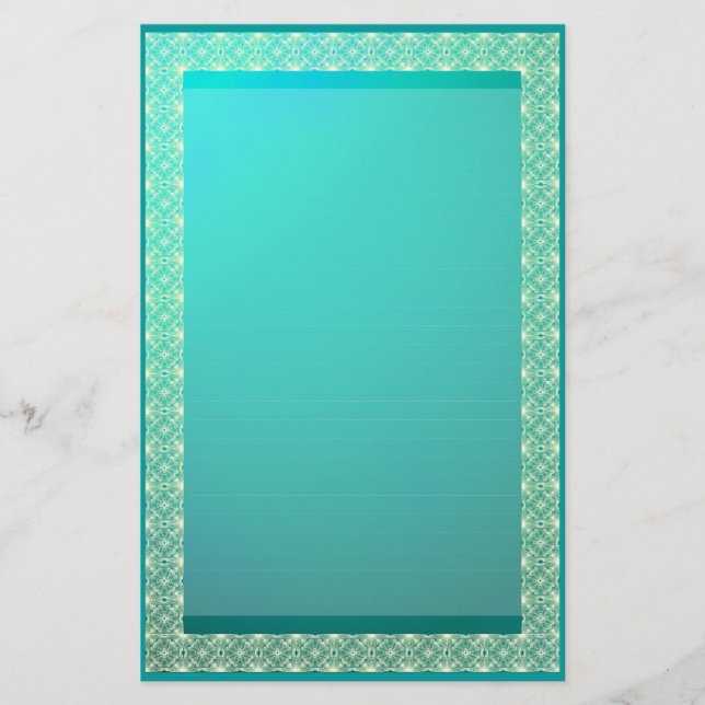 Papeterie Dentelle de ruban sur papier métallique Turquoise (Devant)
