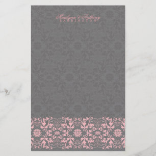 Papeterie Dentelles Damask Lace Licorice Merci
