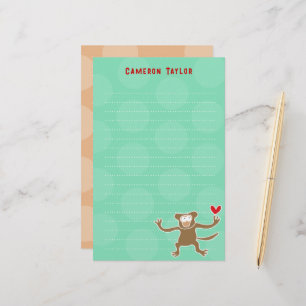 Papeterie Dessin Animé Enfant Singe Brun Enfants Points Merc