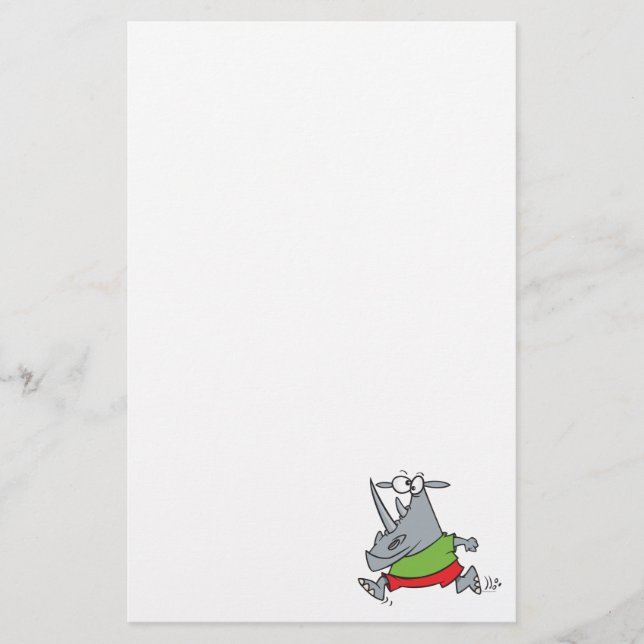Papeterie dessin humoristique jogger rhino (Devant)