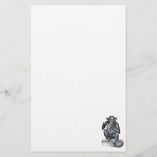 Papeterie Dessin vintage de chimpanzé de bébé