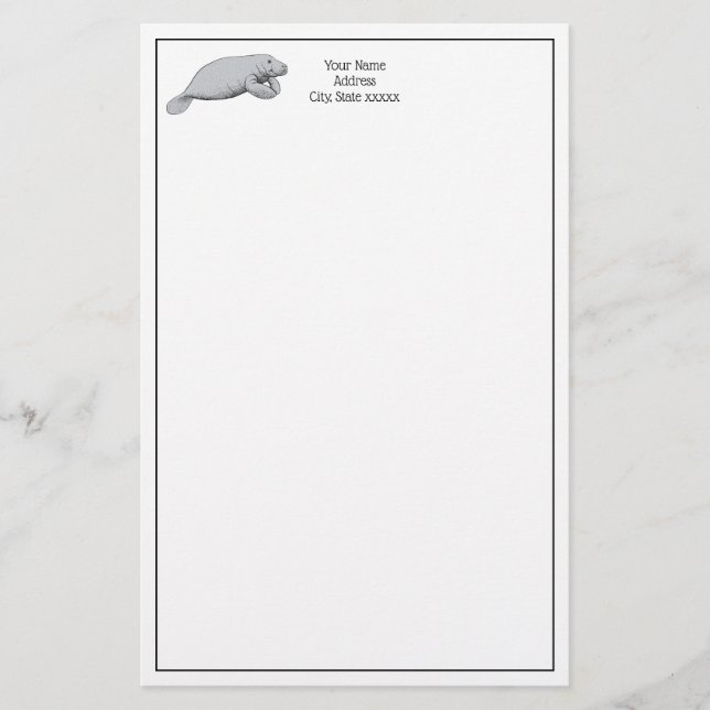 Papeterie Dessin vintage Manate (Devant)