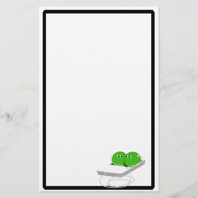 Papeterie Deux Pois Dans Un Pois (Ajouter Votre Texte) (Devant)