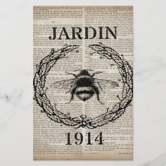 Papeterie ditionary print frentry vintage bee (Devant)