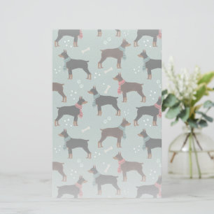 Papeterie Dobermans rouges et noirs dans Scarves Motif d'hiv