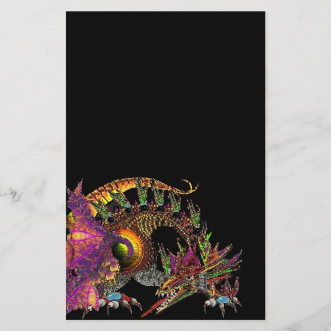 PAPETERIE DRAGO / DRAGON D'OR IMAGINAIRE EN PURPLE ET NOIR (Devant)