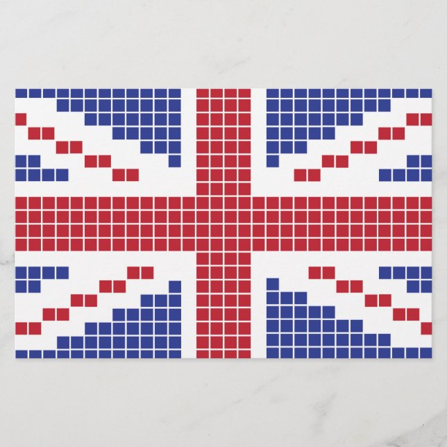 Papeterie drapeau à 8 bits d'Union Jack les Anglais (R-U) de (Devant)