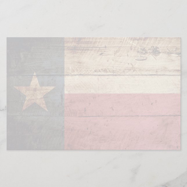 Papeterie Drapeau d'état du Texas sur le vieux grain en bois (Devant)