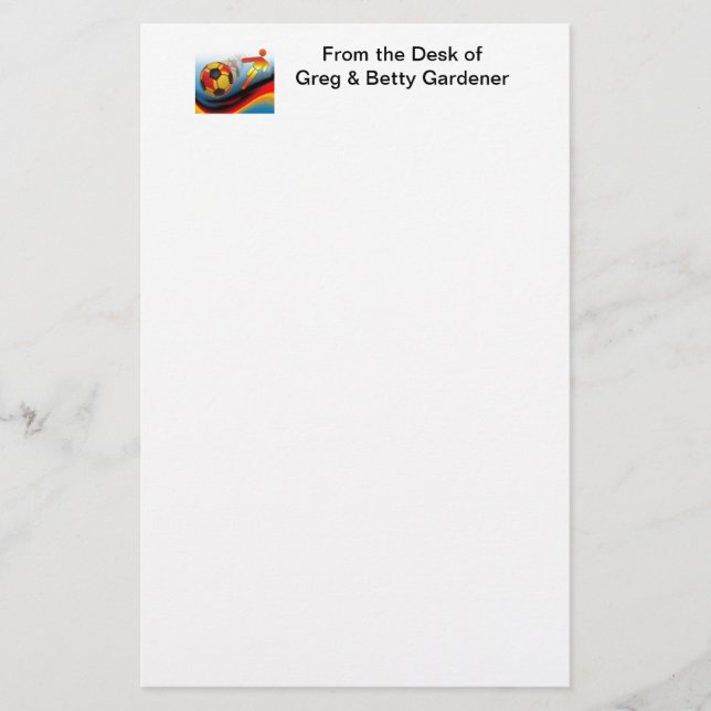 Papeterie Dynamique du football et du football (Devant)