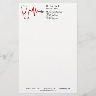 Papeterie ECG Wave EKG Stethoscope Heartbeat Line Médicale