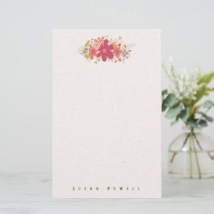 Papeterie éclaboussée de fleurs rose vif joyeuses