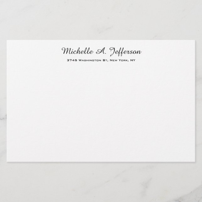 Papeterie Écriture manuscrite classique Blanc tendance créat (Devant)