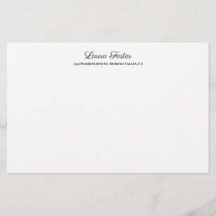Papeterie Écriture manuscrite noir blanc élégant minimaliste
