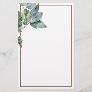 Papeterie Eeucalyptus botanique d'or vert moderne