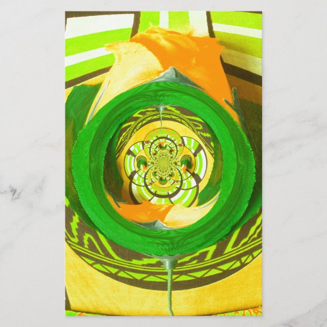 Papeterie Elégance d'or : Beau art rose jaune africain (Devant)