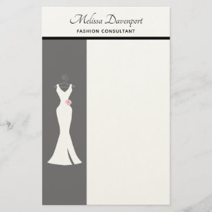 Papeterie Elégant blanc sur gris - Design simple et élégant