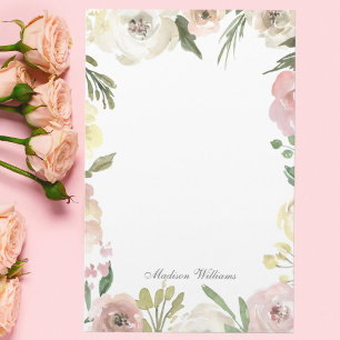 Papeterie Elégant Floral Blush Pink Peony Personnalisé Maria