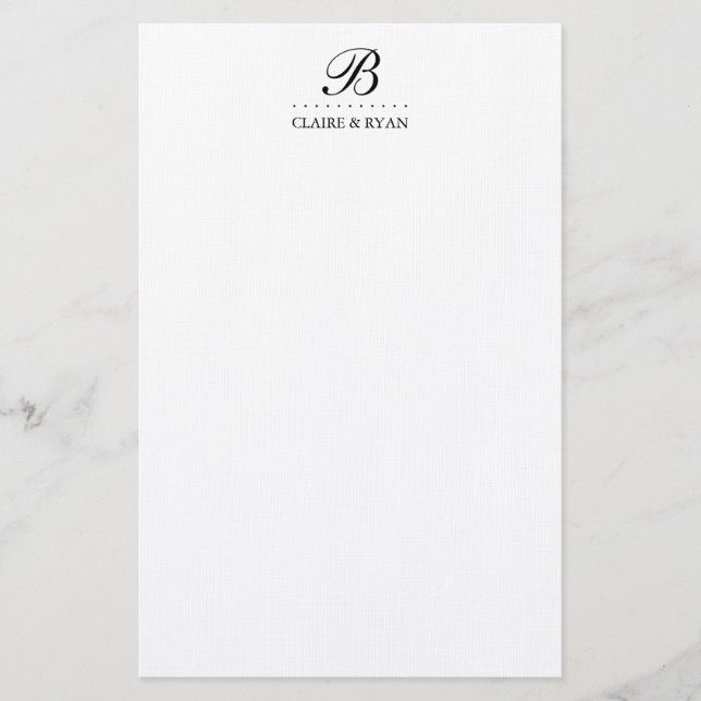 Papeterie Élégant Monogramme Mariage de script dans vos coul (Devant)
