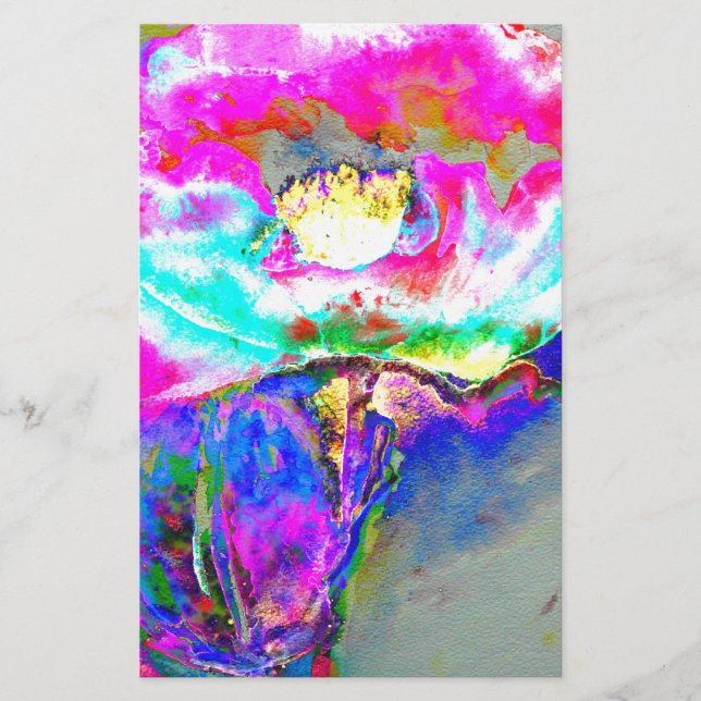 Papeterie Elégant tableau turquoise rose abstrait (Devant)