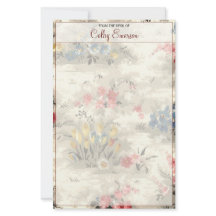 Élégant Vintage Floral Botanical Bourgogne Texte