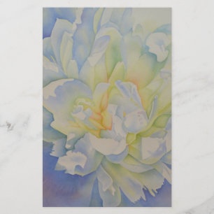 Papeterie Elégante aquarelle fleurie de pivoine blanche