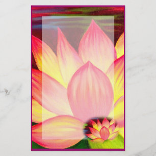 Papeterie Elégante Lys d'eau rose Lotus Floral