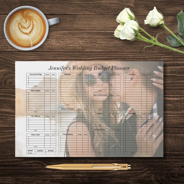 Papeterie élégante photo de planificateur budget mariage (Créateur téléchargé)