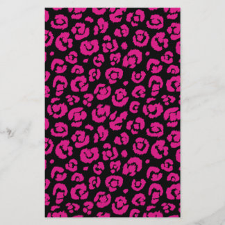 Papeterie Empreinte de léopard noir rose chaud