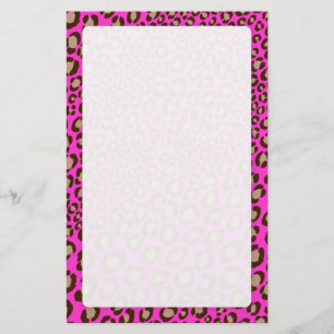 Papeterie Empreinte de léopard/rose chaud/Ajouter couleur ar