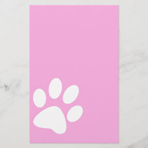 Papeterie empreinte de patte d'animal rose
