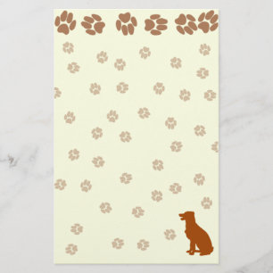 Papeterie Empreinte de patte de chienchien stationnaire pour
