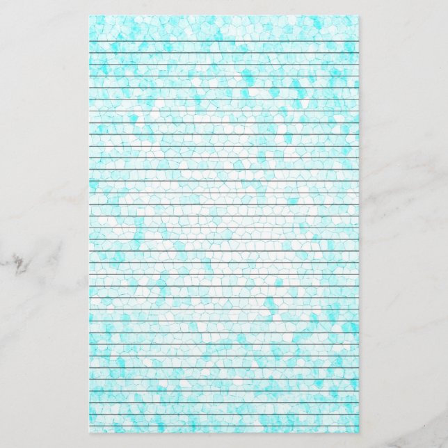 Papeterie en mosaïque blanche Aqua avec lignes opt (Devant)
