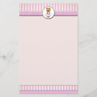 Papeterie En-tête de lettre A4 de rayure de sucrerie de rose