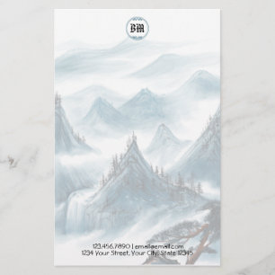 Papeterie En-tête de lettre bleu blanc classique