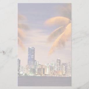 Papeterie États-Unis, Floride, Miami, horizon à la tombée