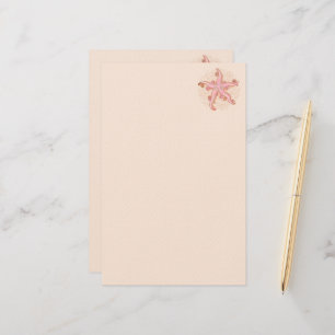 Papeterie Étoiles de mer et corail motif pastel rose