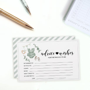 Papeterie Eucalyptus baby shower parents conseils souhaits c