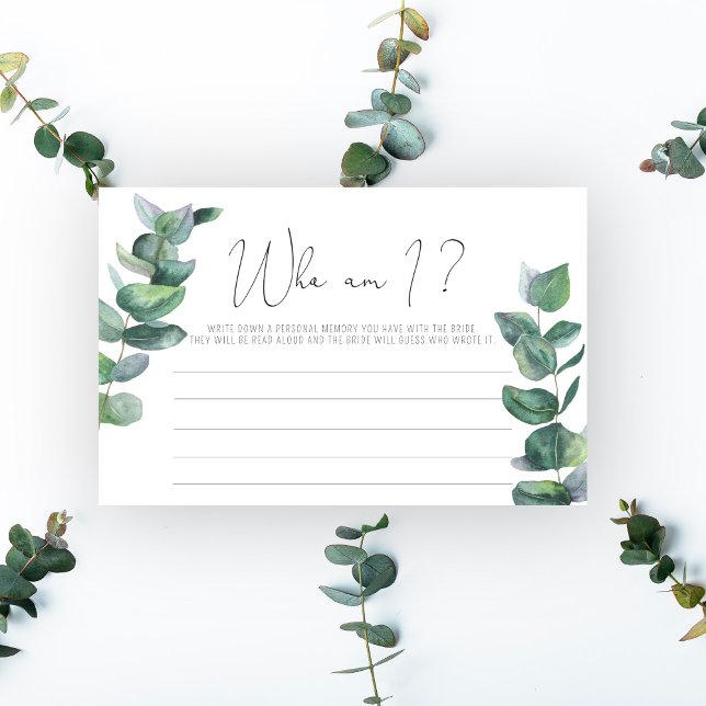Papeterie Eucalyptus - Qui suis-je jeu de baby shower (Créateur téléchargé)