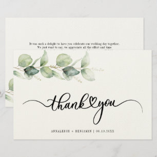 Papeterie Eucalyptus Verdure Script Mariage Merci